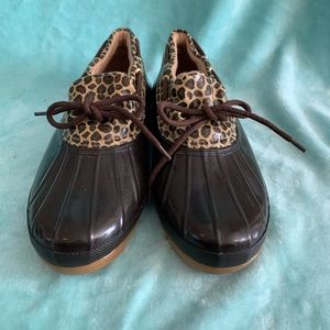 Cheetah Sperry Rain Booties